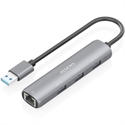 Aisens ASUC-4P034-GR - Aisens - Usb3.0 Dock Usb-A A Ethernet Gigabit + Hub 3Xusb-A Gris 15Cm