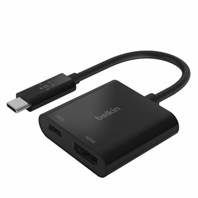 Belkin AVC002BTBK Adaptador Usb-C To Hdmi Con Carga - Tipo Conector Externo: Usb Tipo C; Formato Conector Externo: Macho; Tipo Conector Interno: Hdmi; Formato Conector Interno: Hembra; Nº De Unidades Por Paquete: 1; Color: Negro