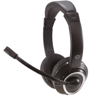 Conceptronic POLONA02B Stereo 3.5Mm Headset - Tipología: Auriculares Con Cable; Micrófono Incorporado: Sí; Control Remoto: Control De Volumen/Música; Noise Canceling: No; Conectores: 1 X Jack 3,5Mm; Fuente De Alimentación: Sin Batería; Color Primario: Negro