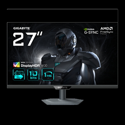 Gigabyte 20VM0-G27Q20BT-1EKR El monitor gaming G27U cuenta con Modo Doble (4K 160Hz o FHD 320Hz), tiempo de respuesta de 1 ms con SuperSpeed IPS y 95% de gama de color DCI-P3. Soporta HDMI 2.1 para juegos en consola a 4K/120Hz, incluye Tactical Switch 2.0 para cambios rápidos de resolución y ofrece ajuste ergonómico completo con innovador enfriamiento en cuatro lados.