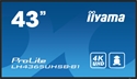 Iiyama LH4365UHSB-B1 - iiyama LH4365UHSB-B1. Diseño de producto: Diseño de quiosco. Diagonal de la pantalla: 108 