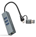 Nanocable 10.03.0412 - Especificacion: Conversor Usb-C Y Usb-A 3.0 A Ethernet Rj45 Y 3 Puertos Usb-A. Los Conecto