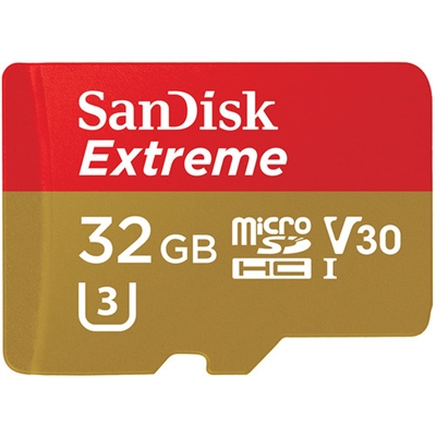 Sandisk SDSQXAF-032G-GN6MA SanDisk Extreme - Tarjeta de memoria flash (adaptador microSDHC a SD Incluido) - 32GB - A1 / Video Class V30 / UHS-I U3 / Class10 - microSDHC UHS-I