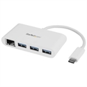 Startech HB30C3A1GEA - Concentrador Usb 3.0 De 3 Puertos Con Usb-C Y Ethernet - Número Puertos Usb: 4; Standard U