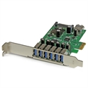 Startech PEXUSB3S7 - StarTech.com Adaptador tarjeta PCI Express 7 puertos USB 3.0 con alimentación SATA perfil 