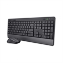 Trust 24531 - Cómodo juego de teclado y mouse inalámbrico con teclas y botones silenciosos, fabricado co