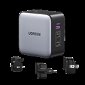 Ugreen 90409 - [ Adaptadores universais] UGREEN carregador de viagem tem 3 tomadas internacionais (UE/Rei
