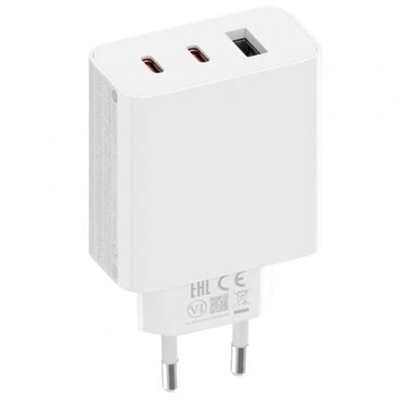 Xiaomi BHR7493EU Compacto pero potente-La carga rápida de hasta 67 W permite cargar dispositivos de alta potencia como smartphones Xiaomi, portátiles Xiaomi* y el nuevo MacBook Pro.-Carga rápida y segura-Temperatura óptima-Compatibilidad con varios dispositivosESPECIFICACIONES:Modelo del producto-A07ZMEUTipo de puerto-2 tipo C + 1 tipo AParámetros de entrada-200-240 V ~ 50 Hz, 1,8 ASalida de un solo puerto-Tipo C 1/Tipo C 2-5 V?3 A 9 V?3 A 11 V?6,1 A 12 V?3 A 15 V?3 A 20 V?3,25 A-Tipo A-5 V?3 A 9 V?2,5 A 10 V?2,25 A 12 V?1,87 ASalida de dos puertos-Tipo C 1 + Tipo C 2 -5 V?3 A 9 V?3 A 11 V?3 A 12 V?3 A 15 V?2 A 20 V?2,25 A -5 V?2,4 A 9 V?2 A 12 V?1,5 AAsigna la alimentación en función de los requisitos de alimentación y el orden de inserción de los dispositivos.-Tipo C 1 + Tipo A-Tipo C 1-5 V?3 A 9 V?3 A 11 V?3 A 12 V?3 A 15 V?2 A 20 V?2,25 A-Tipo A-5 V?2,4 A 9 V?2 A 12 V?1,5 A-Tipo C 2 + Tipo A-5 V?3 A máx.Salida simultánea de tres puertos-Tipo C 1-5 V?3 A 9 V?3 A 11 V?3 A 12 V?3 A 15 V?2 A 20 V?2,25 A-Tipo C 2 + Tipo A-5 V?2,4 A máx.-Temperatura de funcionamiento0 °C~40 °C-Dimensiones del producto53 x 28 x 53,9 mm (sin pines plegables)Contenido del paquete-1 Xiaomi 67W GaN Charger (2C1A)-1 cable USB-1 manual de usuario-1 aviso de garantía Información sobre el etiquetado energético (Reglamento UE 2023/1669)   De acuerdo con el Reglamento Delegado (UE) 2023/1669 de la Comisión Europea, el nuevo etiquetado energético para smartphones y tabletas es obligatorio únicamente para aquellos dispositivos introducidos por primera vez en el mercado de la Unión Europea a partir del 20 de junio de 2025.    Si este producto no incluye ficha energética (en las imagenes del producto), significa que no se introducirán nuevas unidades en el mercado de la UE después de esa fecha. En cambio, los productos que sí la incluyan pueden combinar unidades ya introducidas antes del 20 de junio de 2025 (sin etiqueta) y nuevas unidades introducidas posteriormente (con etiqueta energética). https://www.mi.com/global/service/warranty/ La persona de contacto del servicio posventa puede ser cualquier persona de la red de servicio autorizado de Xiaomi, los distribuidores autorizados de Xiaomi o el vendedor final que vendió el Producto. Si tiene alguna duda, póngase en contacto con la persona correspondiente que pueda identificar Xiaomi.ProveedorXiaomi Technology Netherlands B.V. (Representante autorizado)Dirección Room 802, Floor 8, Building 5, No.15 KeChuang 10th Road, Beijing Economic and Technological Development Zone, Beijing City, ChinaServicio de atención al cliente Xiaomi Correo electrónico: contact@support.mi.com Teléfono: +31 0800 3344553Centro de descargas de Advertencias de seguridad y manual de instrucciones: https://www.mi.com/es/support/user-guide/?srsltid=AfmBOooj5MhQk8I3Z1PAC5-Av3O-27N6wyzU_nvg4KqIyeDPn4uoh8X8Centro de descargas de Certificado CE Ecosistema: https://www.mi.com/global/service/support/declaration.htmlCentro de descargas de Certificado CE Smartphone y Otros: https://www.mi.com/global/certification/compliance/